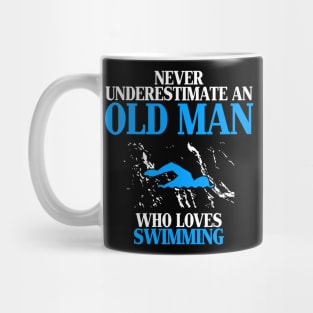 old man who love swimming Mug